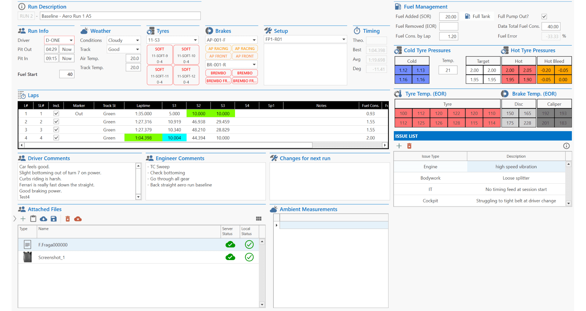 Hh Data Example HH Data Management - Collaborative database software for race teams